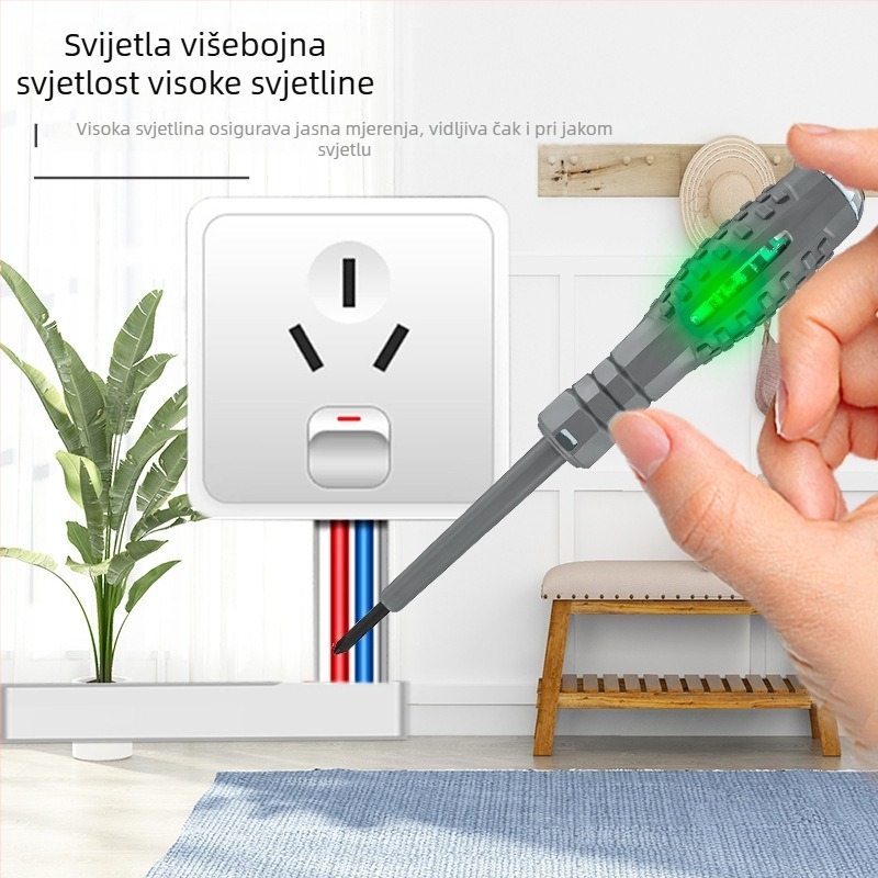 Yachi električni testni alat – Višenamjenski alat za elektrikare s plosnim i križnim bitovima, detekcija linije