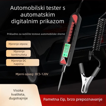 Automobilski mjerni alat za napajanje s LED indikatorom i digitalnim zaslonom, 12V/24V/70V, za auto popravke i ispitivanje električnih krugova i osigurača
