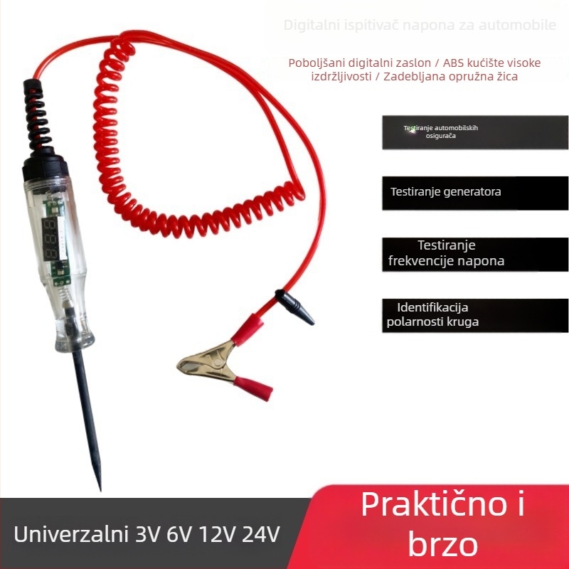 Tester napona s digitalnim zaslonom, univerzalni tester za PCB i automobil, 5V-120V