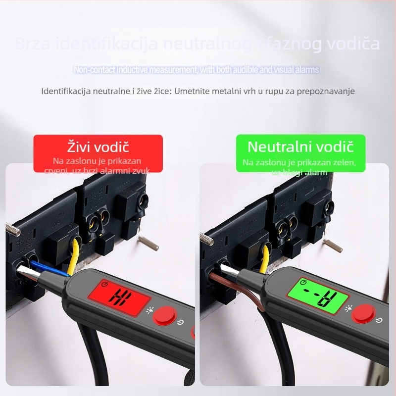 Nekontaktni tester napona s digitalnim zaslonom – profesionalni električarski alat