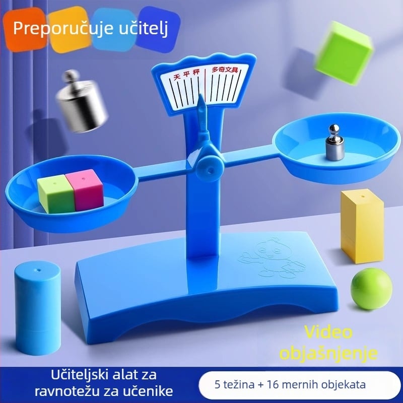 Edukativna vaga igračka za znanstvene pokuse – unaprijeđena verzija s alatom za učenje osam planeta; plastična konstrukcija; pogodna za uzrast 7–14 godina