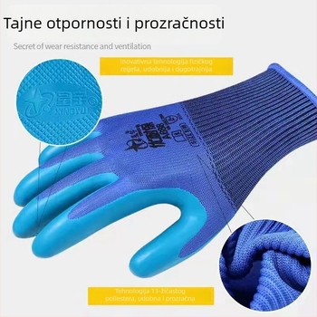 Xingyu A688 Rukavice za posao od lateksa s premazom na dlanu, protuklizne, otporne na habanje, za industrijsku proizvodnju i vrt