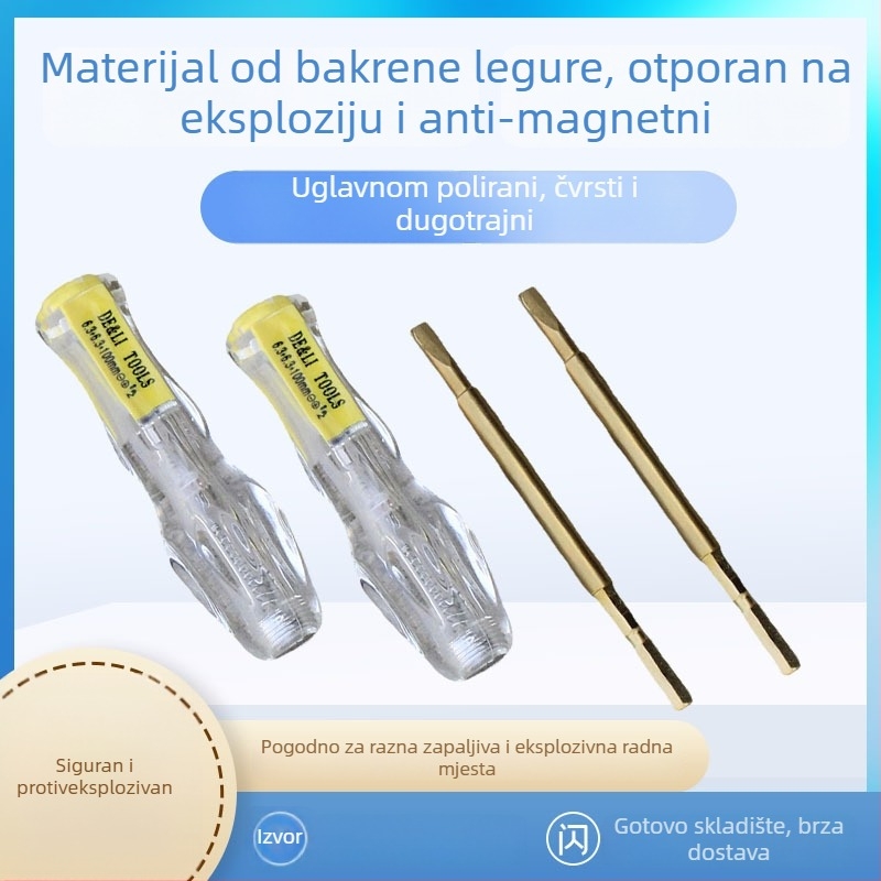 Eksplozijski otporan tester napona s vrhom od bakrene legure, anti-magnetni i bez iskri, za zapaljiva okruženja