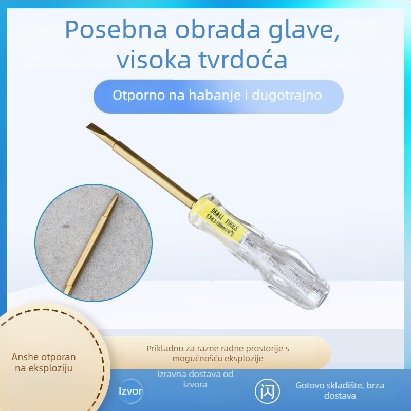 Eksplozijski otporan tester napona s vrhom od bakrene legure, anti-magnetni i bez iskri, za zapaljiva okruženja