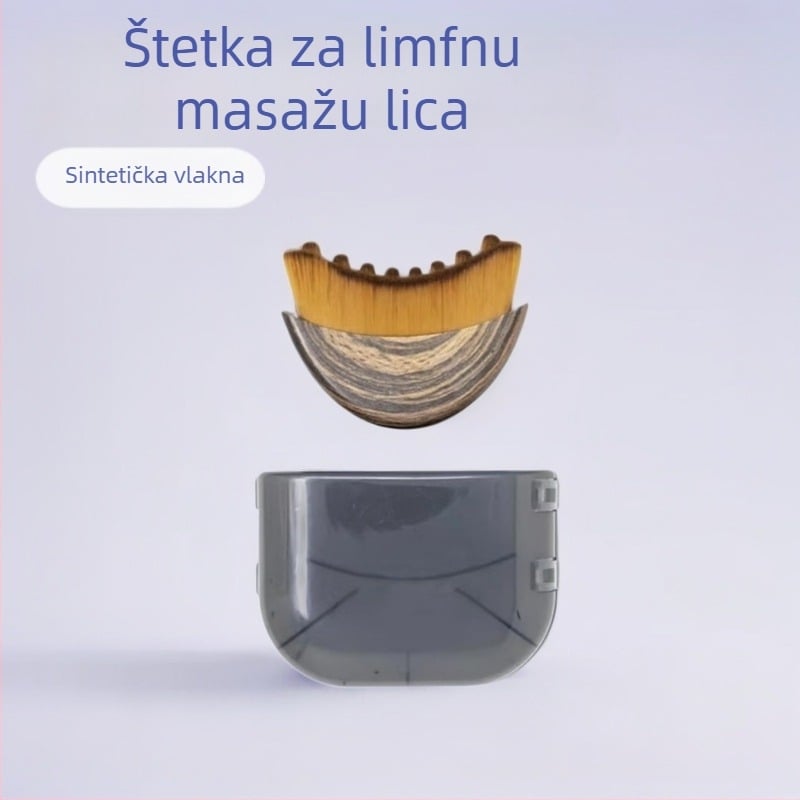 Kozmetička četkica za lice za limfni kontur, sintetička vlakna, plastična ručka, kratka ručka, jedno pakiranje