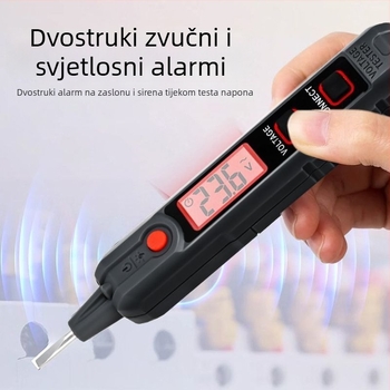 Voltomjer olovka tester sa senzorom, inteligentan, višefunkcionalan s digitalnim zaslonom i osvjetljenjem, 12-300V