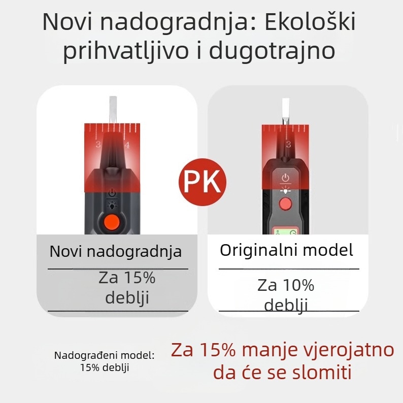 Voltomjer olovka tester sa senzorom, inteligentan, višefunkcionalan s digitalnim zaslonom i osvjetljenjem, 12-300V