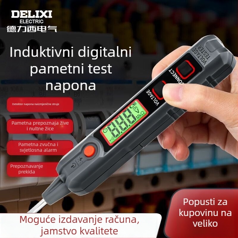 Voltomjer olovka tester sa senzorom, inteligentan, višefunkcionalan s digitalnim zaslonom i osvjetljenjem, 12-300V