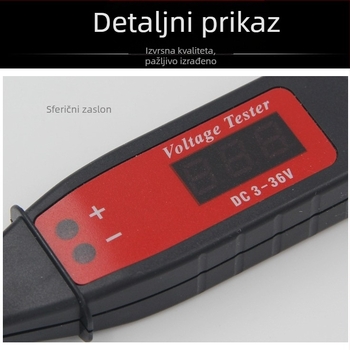 Automobilski tester napona s digitalnim zaslonom, višefunkcionalni testiranje kruga, raspon 3-36V