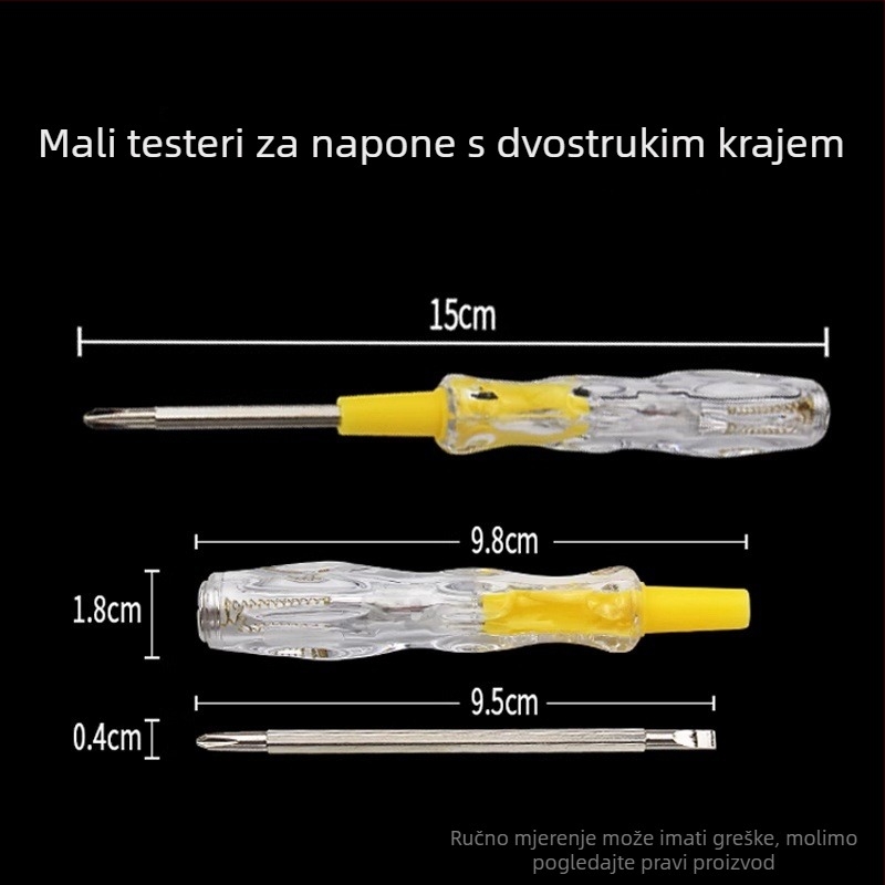 Mingyu električni tester napona – dvostruko korištenje, križni vrh, za profesionalnu, kućnu i studentsku upotrebu