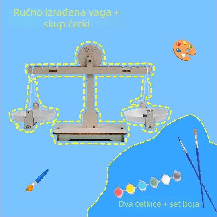 Drveni DIY set za balansnu vagu STEM igračka za djecu 3–6 godina, znanstveni eksperiment