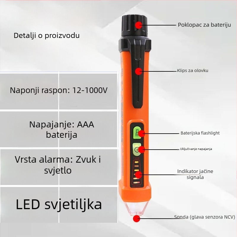 PM8908C ne dodirni tester napona s detekcijom prekida vodova, za kućnu upotrebu