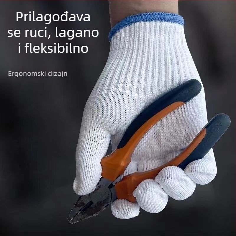 Zaštitne radne rukavice od pamučno-svilene pređe, pletene s 10 igala (Marka: Love and wear; Funkcija: Zaštita i otpornost na habanje; Opseg primjene: Zaštita; Težina: 1)