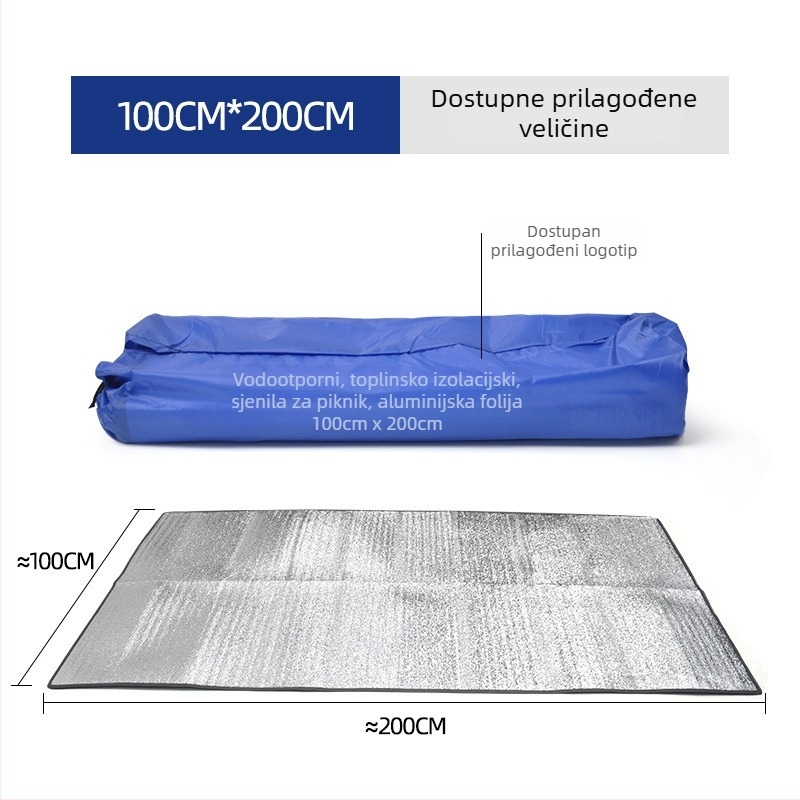 Kamping podloga za piknik, vodootporna i otporna na vlagu, PVC aluminijski film, 500 g, model: vodootporna i otporna na vlagu, za mnoge osobe