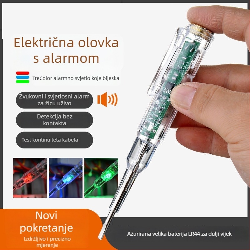 Tester napona s buzzerom i LED indikatorom, visoka preciznost (Za kućnu upotrebu, provjera kontinuiteta)