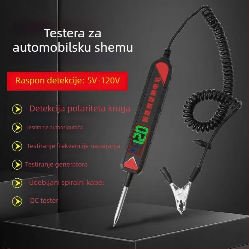 Automobilsko test pero s LED indikatorom i digitalnim zaslonom, 12V/24V/70V, otkrivanje krugova i osigurača