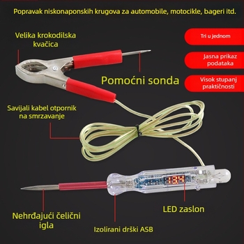 Automobilsko električno testno pero s LED indikatorom, višenamjenska detekcija signala brzine i indukcije krutog osovinskog, raspon 3-48V