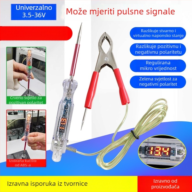 Automobilsko električno testno pero s LED indikatorom, višenamjenska detekcija signala brzine i indukcije krutog osovinskog, raspon 3-48V