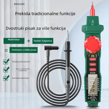 Multimetar tip olovke s HD zaslonom, zaštita od pregrijavanja, senzor prekida za električare