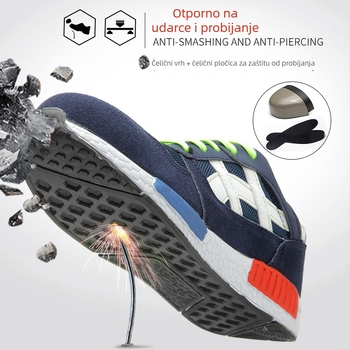 Sigurnosne radne cipele – čelična kapica, otpornost na udarce i probijanje, prozračni gornji dio, mekana potplata