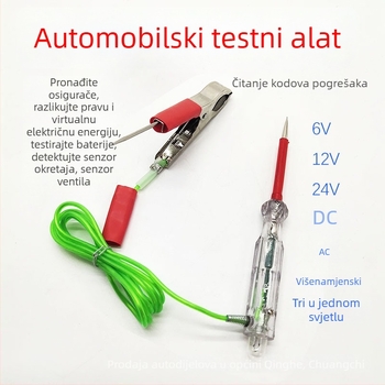 Automobilski tester napona s LED indikatorom, provjera kruga, probna lampica, višenamjenski