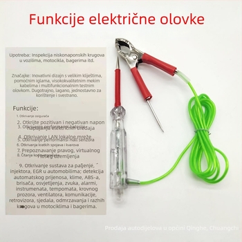 Automobilski tester napona s LED indikatorom, provjera kruga, probna lampica, višenamjenski