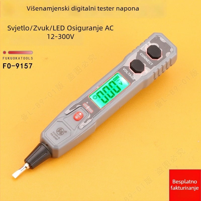 Peon Fo-9157 Višenamjenski električni tester s digitalnim zaslonom, testom kontinuitete i odvijačem – za kućnu upotrebu