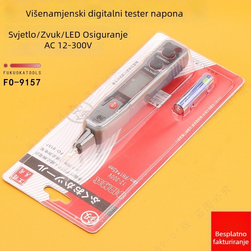 Peon Fo-9157 Višenamjenski električni tester s digitalnim zaslonom, testom kontinuitete i odvijačem – za kućnu upotrebu