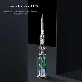 DL8004 električni tester olovka, 12-250V, kontaktni tip, prozirno kućište, za elektrikare