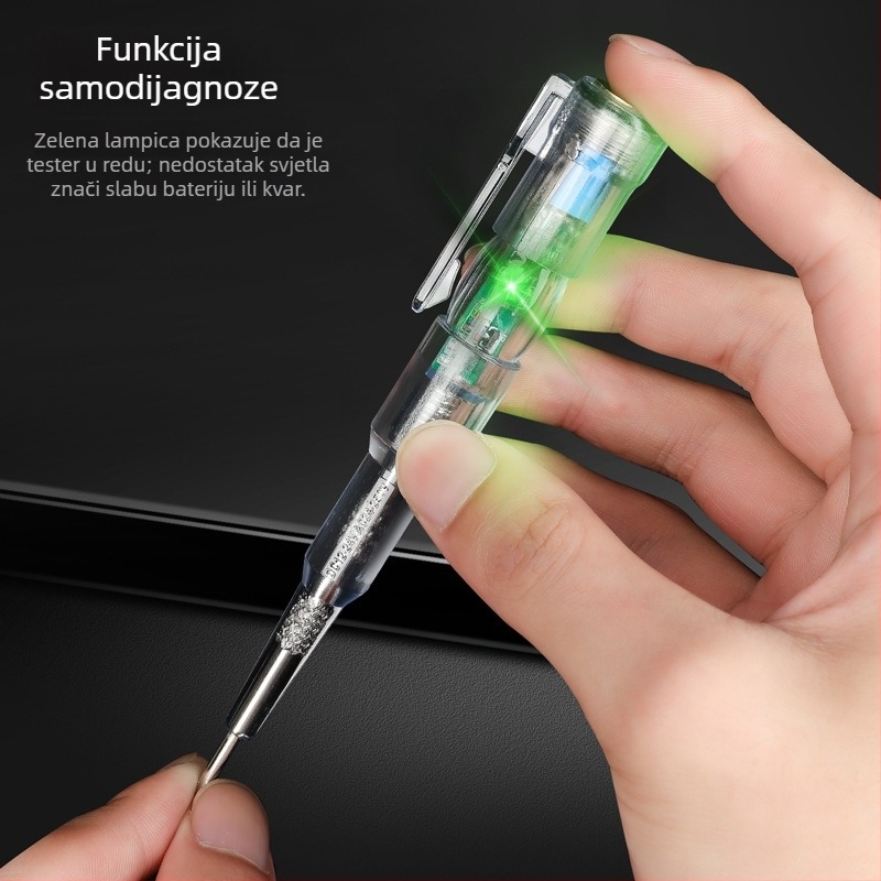 DL8004 električni tester olovka, 12-250V, kontaktni tip, prozirno kućište, za elektrikare