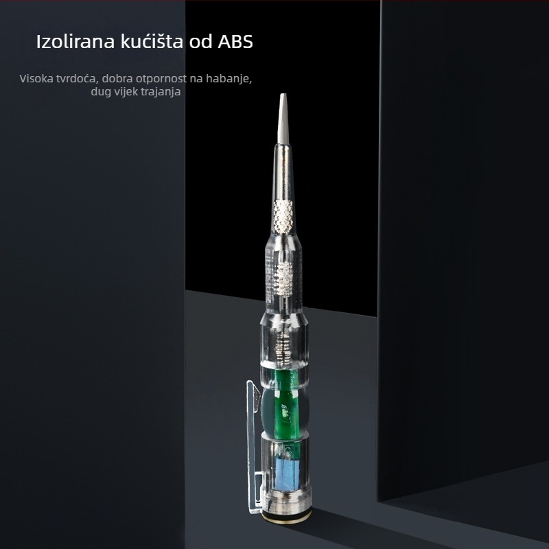 DL8004 električni tester olovka, 12-250V, kontaktni tip, prozirno kućište, za elektrikare