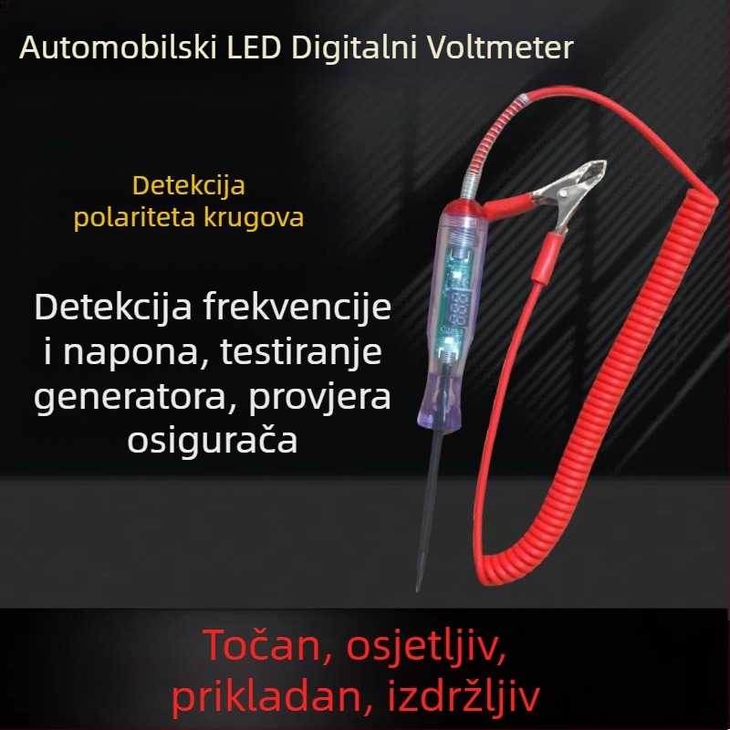 Automobilsko LED digitalno testno pero za električne krugove, profesionalna upotreba, 6–24V