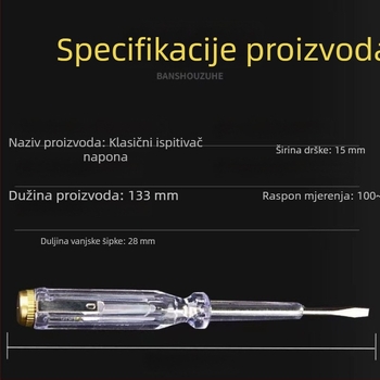 Tester napona za električare, kontaktni tester s klipom