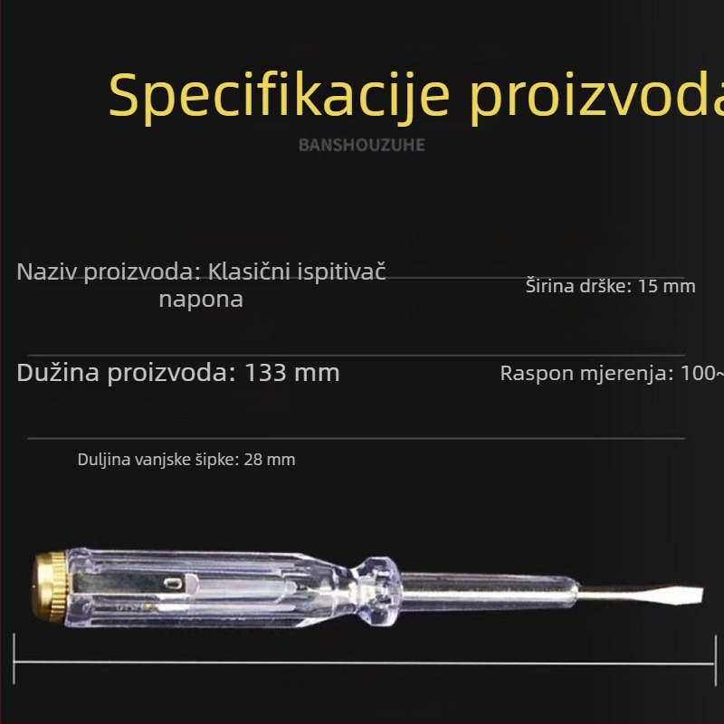 Tester napona za električare, kontaktni tester s klipom
