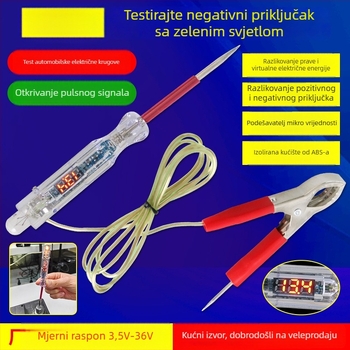 Testna olovka za napon s LED lampom, digitalni prikaz, četiri u jednom, auto-dijagnostika, raspon 3-48V, 1 kom, oko 30 g
