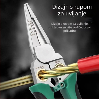 Star nehrđajući čelik 8-u-1 višenamenske kliješta za žice s električnim testerom, sjeći kablove i uklanjanje izolacije