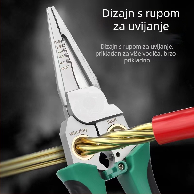 Star nehrđajući čelik 8-u-1 višenamenske kliješta za žice s električnim testerom, sjeći kablove i uklanjanje izolacije