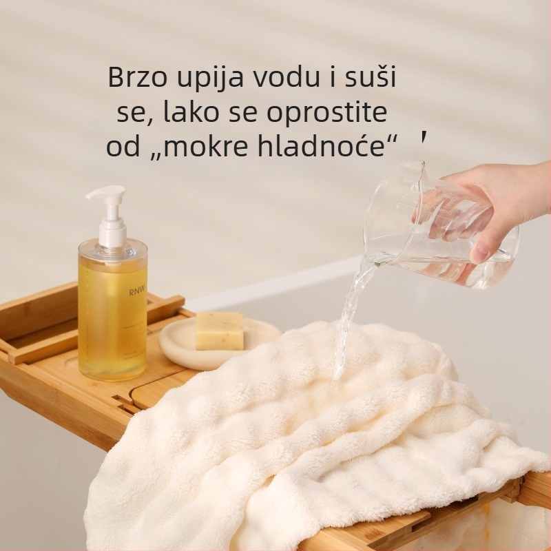 Ženski ogrtač za kupanje od koralnog flisa – upijajući ručnik za cijelo tijelo, proljeće-jesensko izdanje