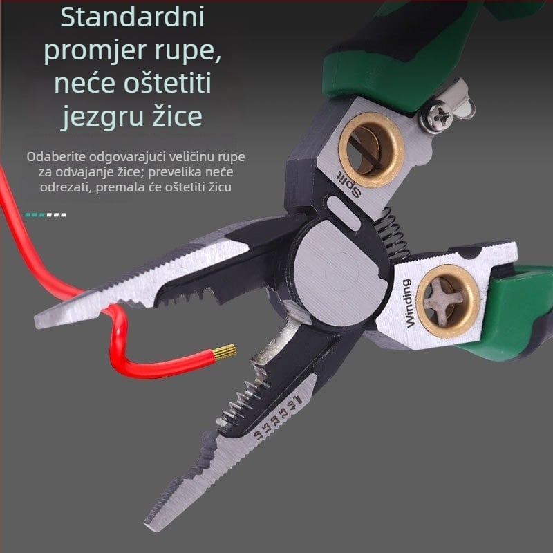 Neutral marka električarske štipalice za skidanje izolacije s integriranim testerom napona, višenamjenske