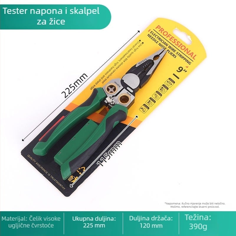 Neutral marka električarske štipalice za skidanje izolacije s integriranim testerom napona, višenamjenske