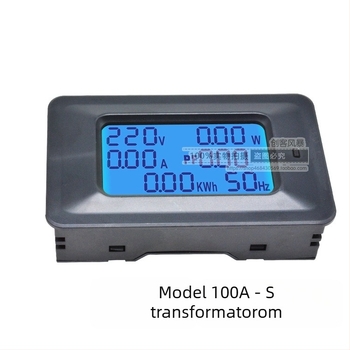 Kućni AC mjerni uređaj za napone i struju s digitalnim zaslonom — 110-250V AC, 20A bez transformatora / 100A s transformatorom; mjeri napon, struju, snagu i frekvenciju