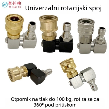 Pistol za visoki tlak s brzim spojem 1/4, 360° rotirajući zglob; konstrukcija od aluminija, bakra i nehrđajućeg čelika; maksimalni tlak vode 100 kg