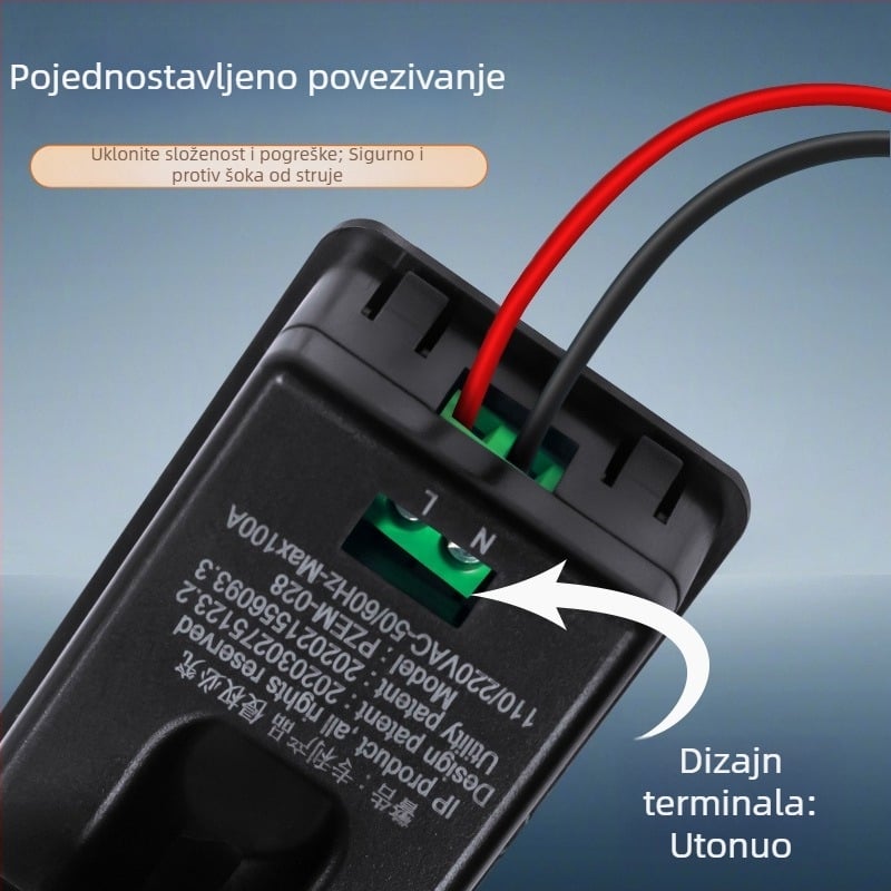 AC digitalni višefunkcijski mjerni uređaj s zaslonom, mjerenje napona i struje, faktor snage, nadzor snage, 0-100 A