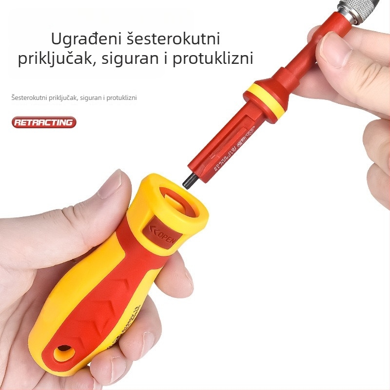 Izolirani set odvijača 18 u 1 s testerom napona, Cr-V krom-vanadijska čeli, magnetske vrhove