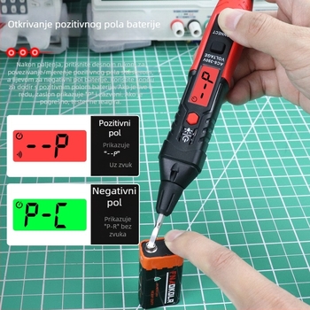 HT96A tester napona s glasovnim upozorenjem, senzorom, digitalnim zaslonom, 6V-390V za električare