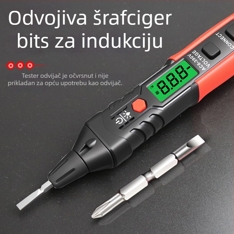HT96A tester napona s glasovnim upozorenjem, senzorom, digitalnim zaslonom, 6V-390V za električare