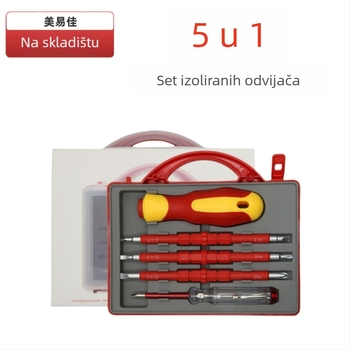 MYJ 5-u-1 izolirani odvijač set s magnetskim vrhovima od Cr-V čelika za održavanje električnih uređaja visokog napona