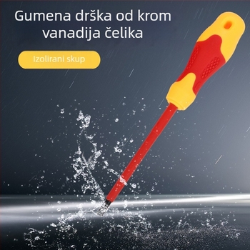 10-u-1 magnetski set bitova odvijača s križnim i ravnim glavama, izolirana ručka, CR-V čelik, težina 0.850