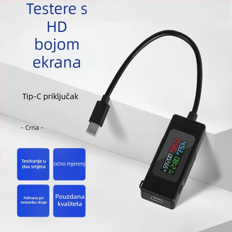 Type-C tester za punjenje mobitela: mjerenje struje i napona te testiranje snage punjenja, digitalni zaslon