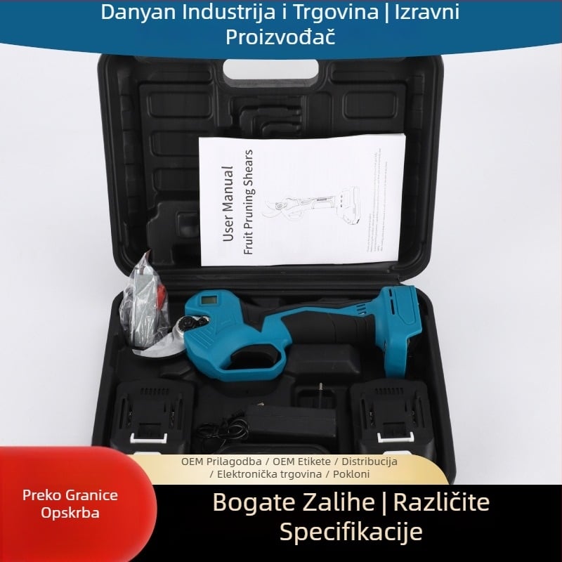 Skup električnih škare za rezanje s punjivom litijskom baterijom, 48V električne škare za grane i voćke, vrtni alat